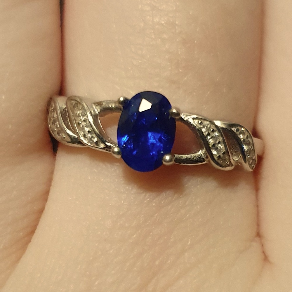 Sterling Silver Faux Sapphire Ring
